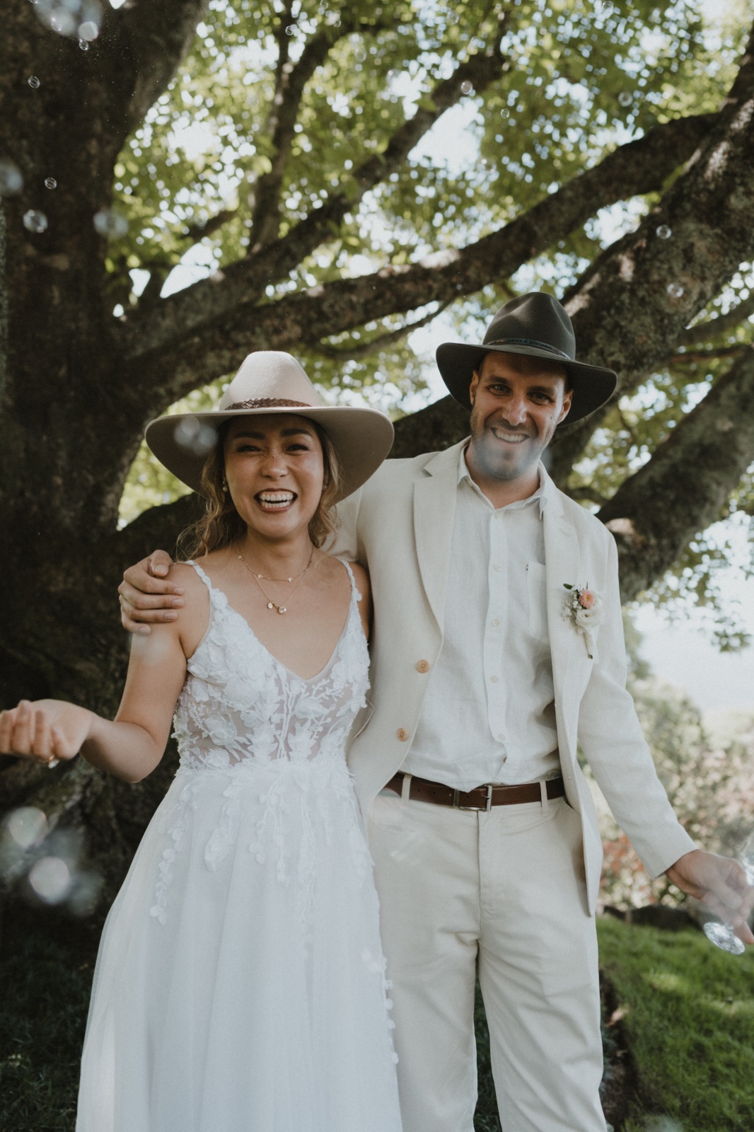 Michelle and her husband on their wedding day